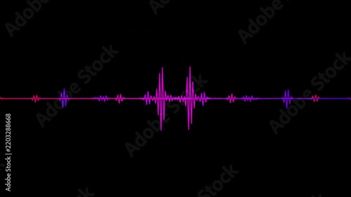 4k abstract music sound wave or audio wavefrom isolated on black background.Line digital minimalist voice and soundtrack.