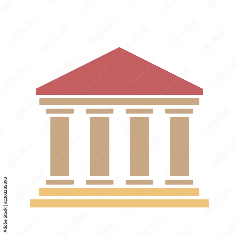 Obraz premium Building with columns icon