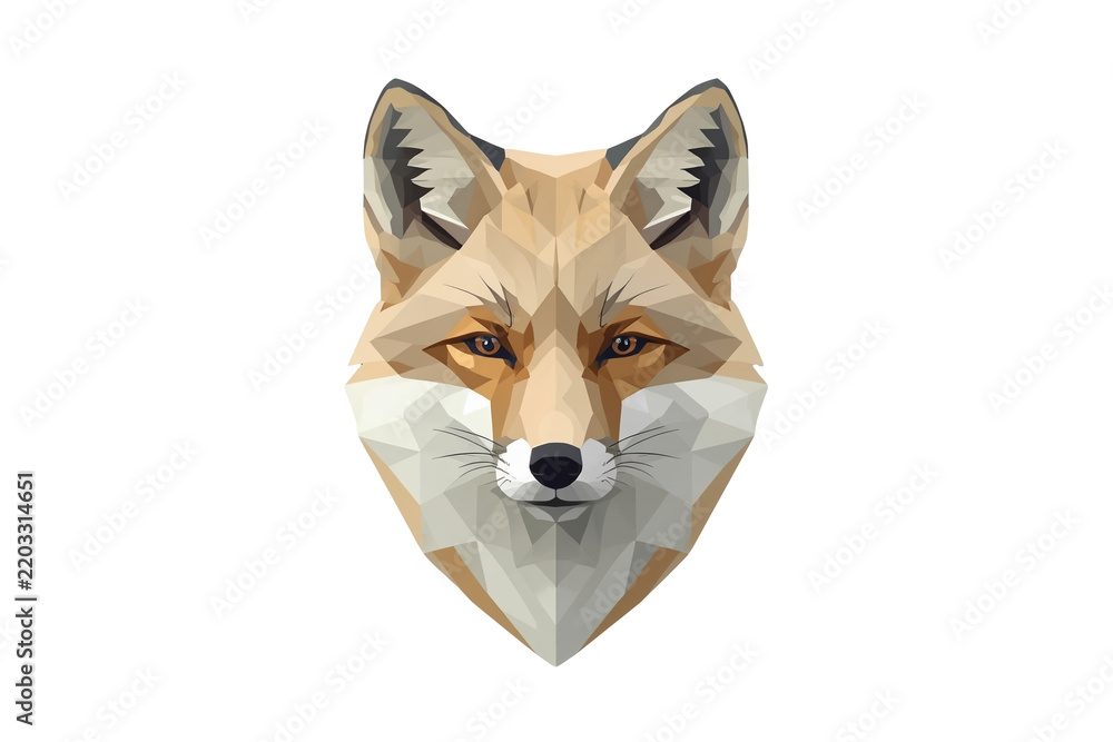 Fototapeta premium Low polygon geometric fox face illustration