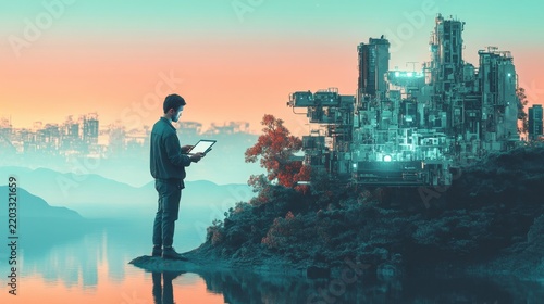 Futuristic Technology Integration with Nature and Urban Landscapes