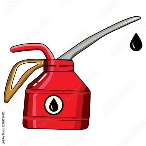 Hand drawn Red Oil Can Illustration