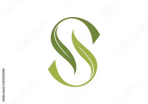 Letter S leaf vector logo design inspiration