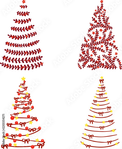 Christmas tree symbol illustration for Christmas holiday and new year event.
