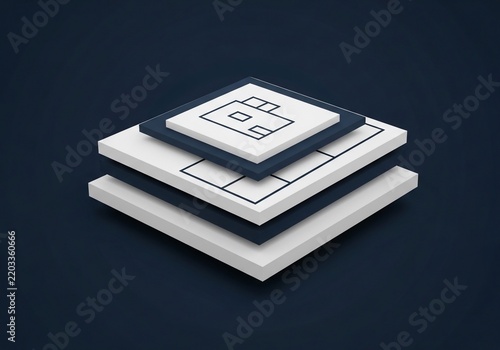 Geometric Abstract Layers with Outline Symbol