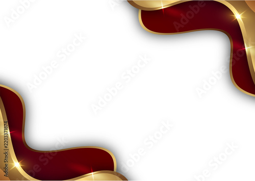 luxury maroon and gold wave on white background for corporate certificate background template