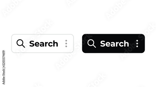 Minimalist search bar icons for modern digital interface designs, perfect for app UI, website banners, or social media