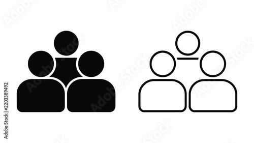 Group of people icon representing community, teamwork, collaboration, social connection, and diverse human relationships