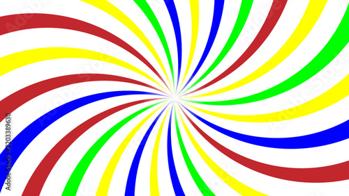 Colorful swirling radial sunburst lines abstract background vector illustration