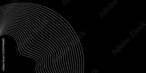 Abstract Flowing Contour Lines on Black Background
