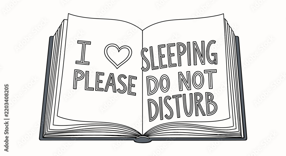 Obraz premium Black and white vector illustration of an open book featuring the text 