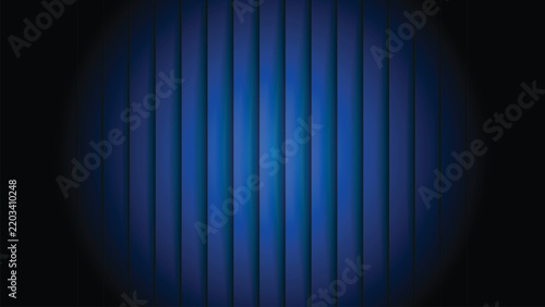 Abstract blue vertical glass panel gradient background photo, modern dark blue fluted glass texture with vignette lighting effects, and digital technology graphic design template.