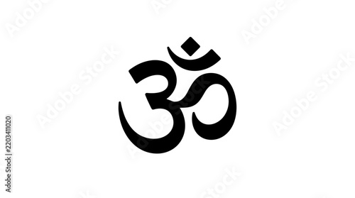 Om Symbol Black and White.