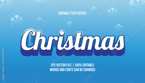 Merry Christmas holiday greeting editable font effect