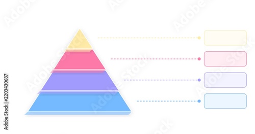 Level Pyramid Hierarchy Infographic With Blank Side Callouts, Animated Copy Space Diagram Background Animation