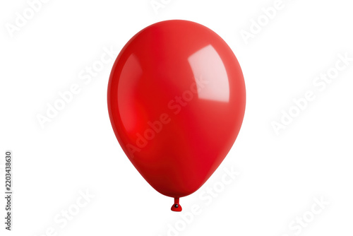 Realistic single glossy red balloon element