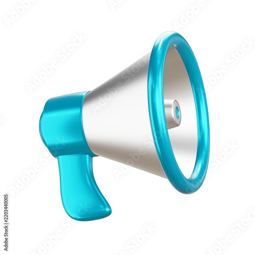 Blue Megaphone 3D Icon