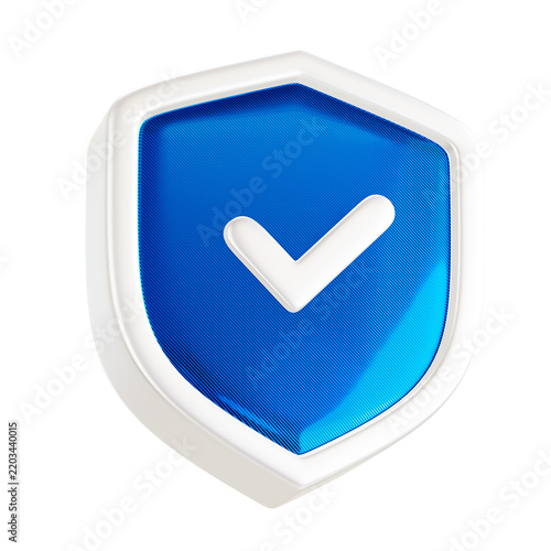 Blue Shield 3D Security Icon
