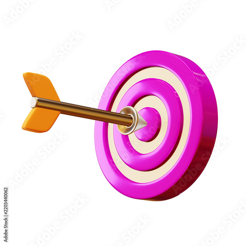 3D Target and Arrow Icon