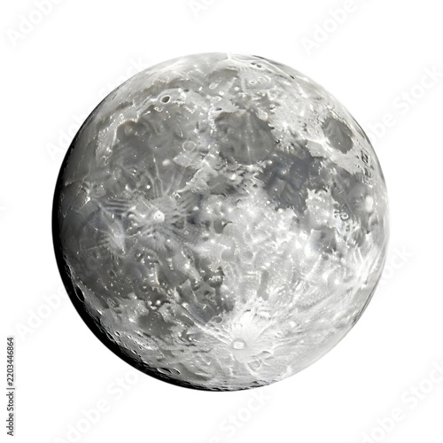 Moon with craters in space