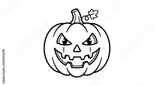 Scary halloween jack o lantern pumpkin vector black and white