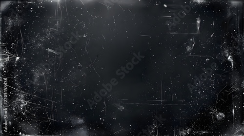 Old film texture with dust and scratches on a dark background, vintage cinematic overlay effect for photography and design projects