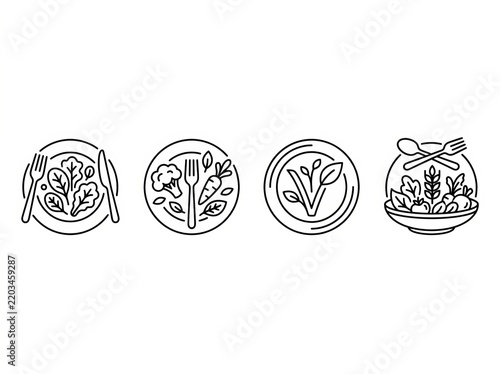 Illustrative Herb Plates and Seasoning Set.