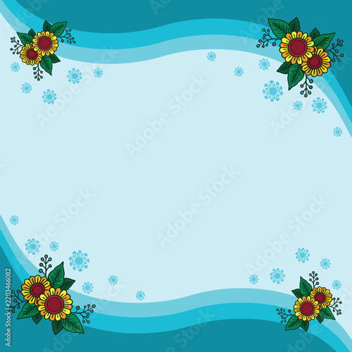Hand drawing Floral frames background vector