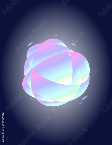 Abstract Holographic Sphere Vector Graphic Minimalist Background for Modern Digital Design Technology