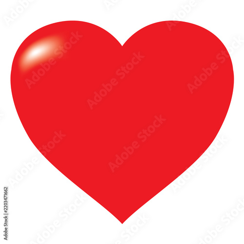 Shiny Heart Illustration , Heart Icon, Red Heart Emoji