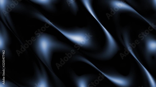 Blue abstract waves flowing in a dark background with background continuous loop