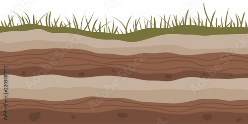 Cross section of soil layers illustration 