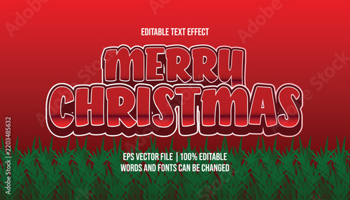Merry Christmas holiday greeting editable font effect