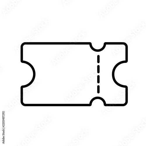 A vector icon representing a detachable coupon ticket for promotional offers, discount redemption and retail campaigns, created in line style with editable stroke.