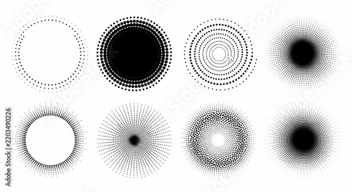 Geometric Dots: Halftone Circles & Spirals Bursting with Visual Rhythm