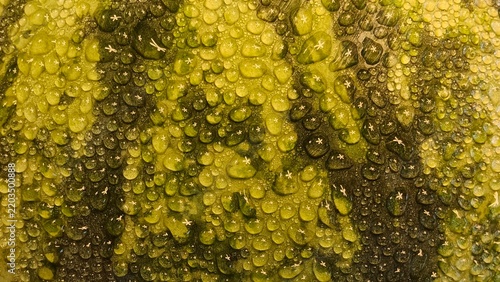Water drops on a watermelon as a background. Close up.