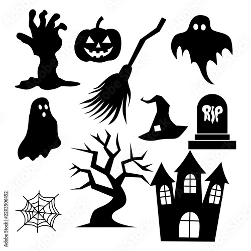 set of halloween elements