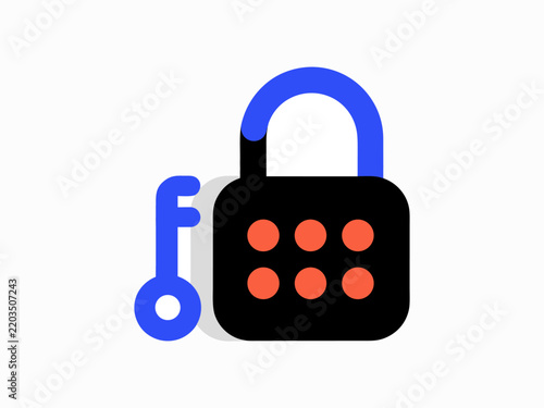 Padlock with Key Privacy Protection Symbol