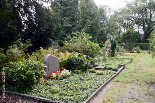 Cemetery in Autumn in Worpswede, Lower Saxony