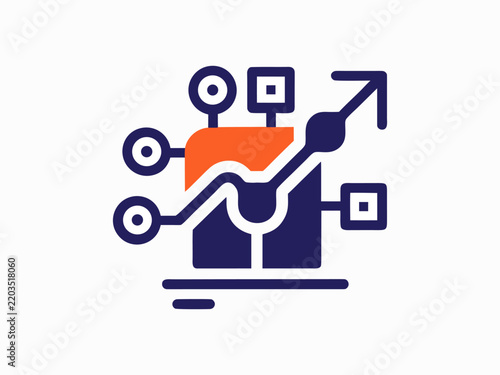 Business Growth Analytics and Upward Trend Arrow Vector Icon