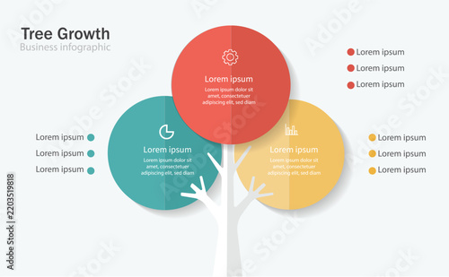  infographic growth strategy 3 steps, timeline template.