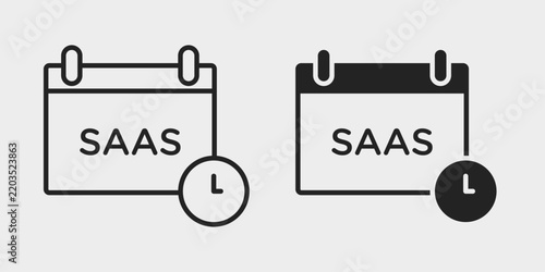 SaaS Workflow Schedule Icon represents scheduling tasks and processes within a digital workflow. Ideal for task planning, process timing, workflow management, and business operations.