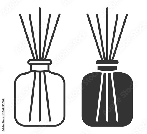 Obraz na płótnie Minimalist line and solid aromatherapy stick diffuser design.