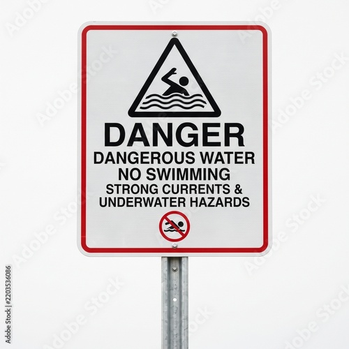 Warning sign on white background 