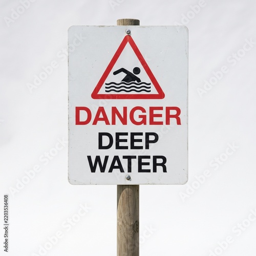 Warning sign no swim