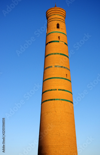 minaret de la mosquée Juma, Itchan Kala à Khiva, Ouzbékistan
