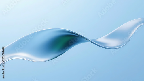 Flowing translucent blue-white ribbon