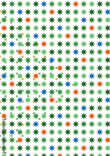 Colorful Abstract Geometric Stars and Dots Polka Dot Pattern Background