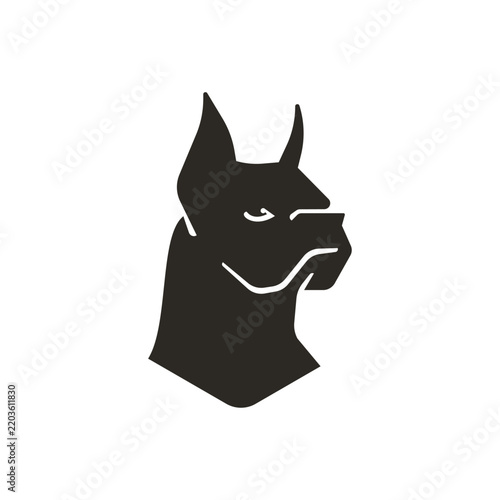 Dog Face Angry Pet Head Logo Design Vector Icon
