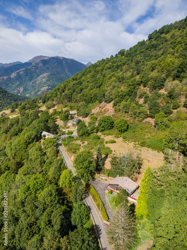 Route to Pic de Cabrere and the Labach forests, Melles, Haute-Garonne department, Midi-Pyrénées, France