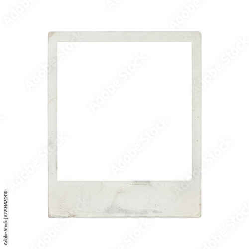 Old vintage blank square instant photo frame